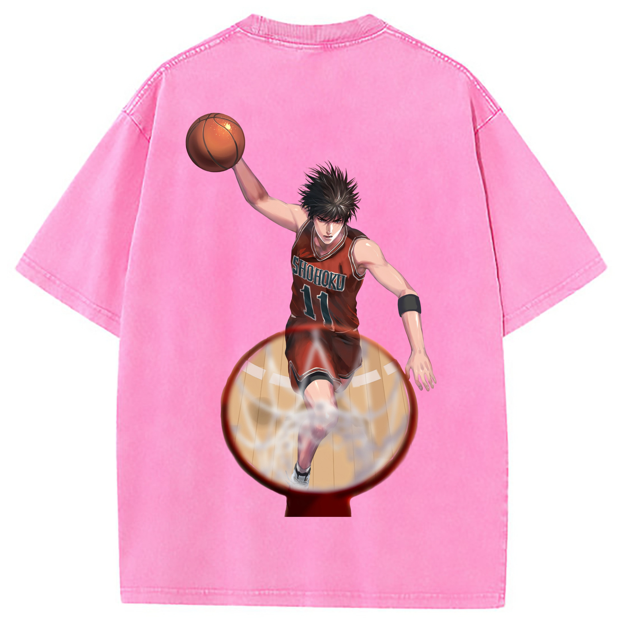 （画像用） SLAM DUNK／スラムダンク 綿100% ヴィンテージ風 半袖Tシャツ（背面プリント）